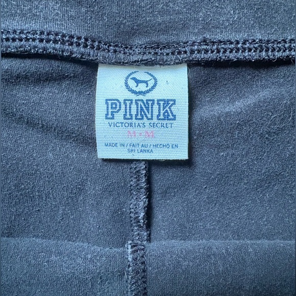 Y2K Victoria’s Secret PINK Vintage Foldover Yoga Shorts M Black Silver Sequin - Picture 4 of 10
